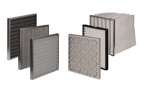 In the ventilation system; the first stage in the filtration of coarse particles (the largest particle diameter pollutants).