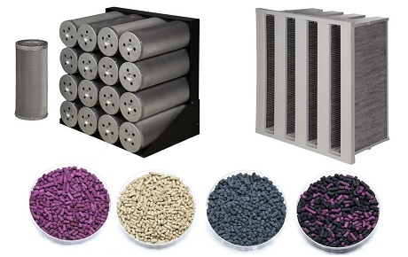 It is an air filter that protects the environment, processes and personnel by filtering various gas phase (corrosive, toxic, irritating and odorous) pollutants in ventilation systems of industrial and commercial areas.