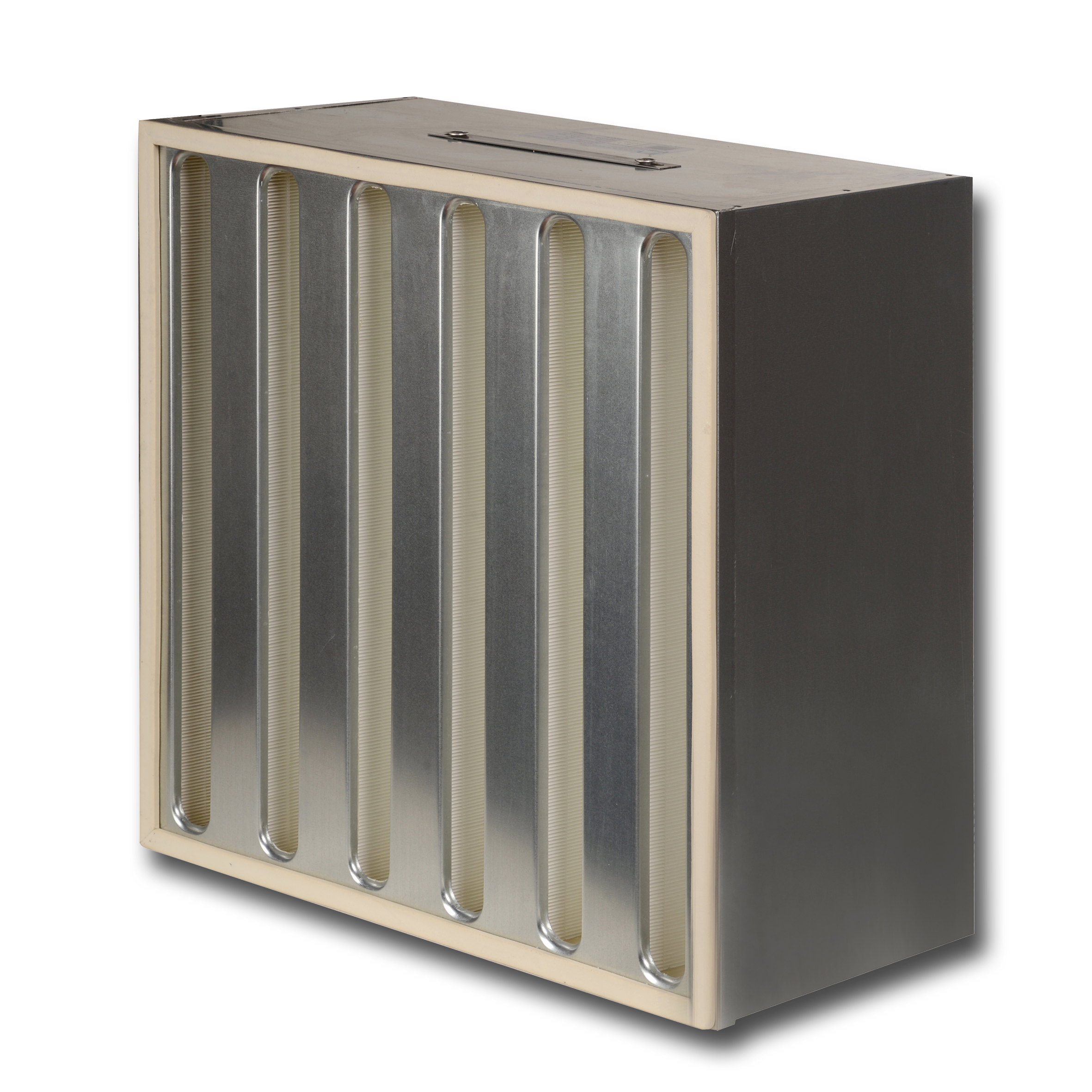 HIGH CAPACITY HEPA FILTER WITH V MODULE DESIGN (METAL FRAME)